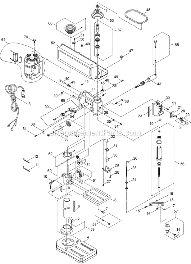 Porter Cable PCXB620DP (Type 1) 10in Drill Press Power Tool Page A Diagram